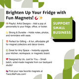 Promotional image encouraging customers to brighten up their fridge with cute rabbit fridge magnets from Two Little Fruits.
