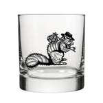 Unique Whiskey Glass Featuring Hobo Squirrel Design – 10 Oz Capacity, Dishwasher Safe - Rocks Glass - Two Little Fruits - Two Little Fruits