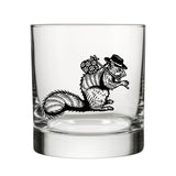 Unique Whiskey Glass Featuring Hobo Squirrel Design – 10 Oz Capacity, Dishwasher Safe - Rocks Glass - Two Little Fruits - Two Little Fruits