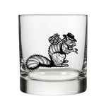 Unique Whiskey Glass Featuring Hobo Squirrel Design – 10 Oz Capacity, Dishwasher Safe - Rocks Glass - Two Little Fruits - Two Little Fruits