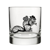Unique Whiskey Glass Featuring Hobo Squirrel Design – 10 Oz Capacity, Dishwasher Safe - Rocks Glass - Two Little Fruits - Two Little Fruits