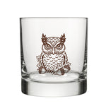 Unique Whiskey Glass - Horned Owl Design, 10 Oz Capacity, Handcrafted by Two Little Fruits - Rocks Glass - Two Little Fruits - Two Little Fruits