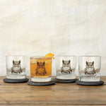 Unique Whiskey Glass - Horned Owl Design, 10 Oz Capacity, Handcrafted by Two Little Fruits - Rocks Glass - Two Little Fruits - Two Little Fruits