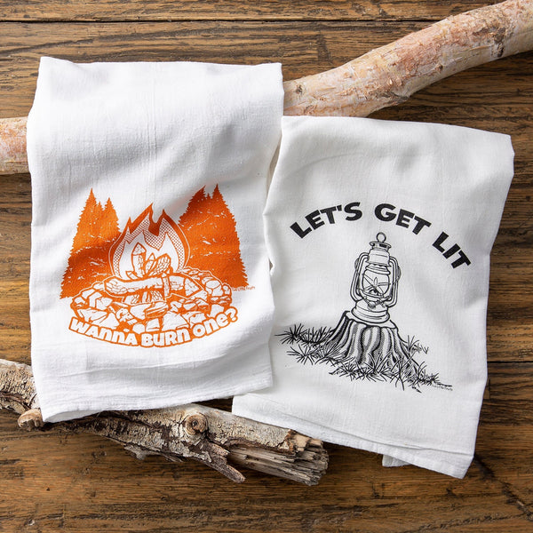 Vintage Lantern and Campfire Tea Towel Set - Tea Towels - Two Little Fruits - Two Little Fruits