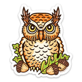 Vinyl Owl illustrated vinyl sticker by Two Little Fruits