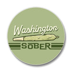 Washington Sober Cannabis Decor Coaster – 4" Colorful Ceramic Drink Coaster with Cork Backing - Coasters - Two Little Fruits - Two Little Fruits