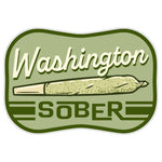 Washington Sober Cannabis illustrated vinyl sticker by Two Little Fruits