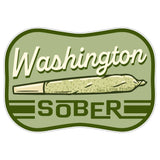 Washington Sober Cannabis illustrated vinyl sticker by Two Little Fruits