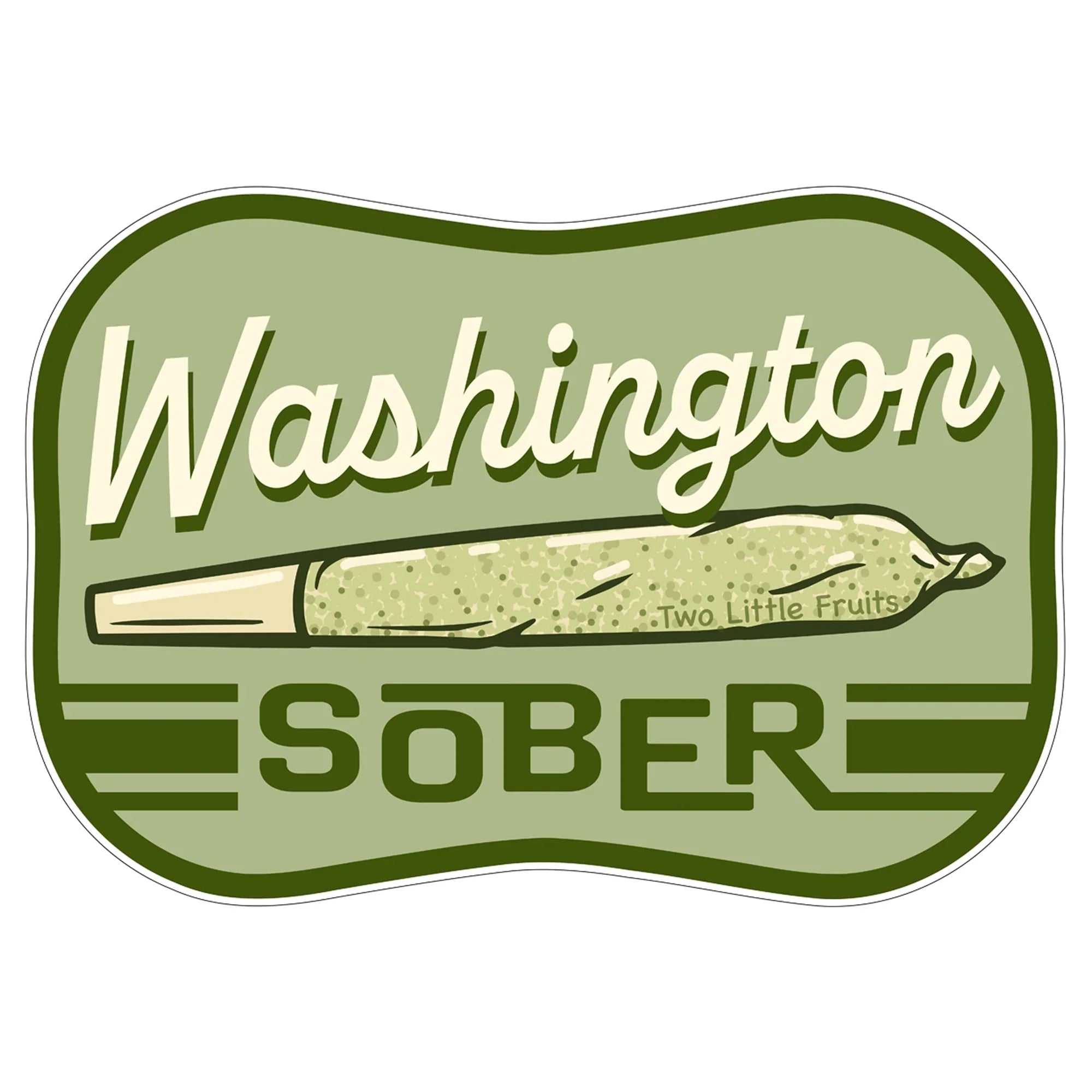 Washington Sober Cannabis illustrated vinyl sticker by Two Little Fruits