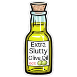 Extra Slutty Olive Oil illustrated vinyl sticker by Two Little Fruits