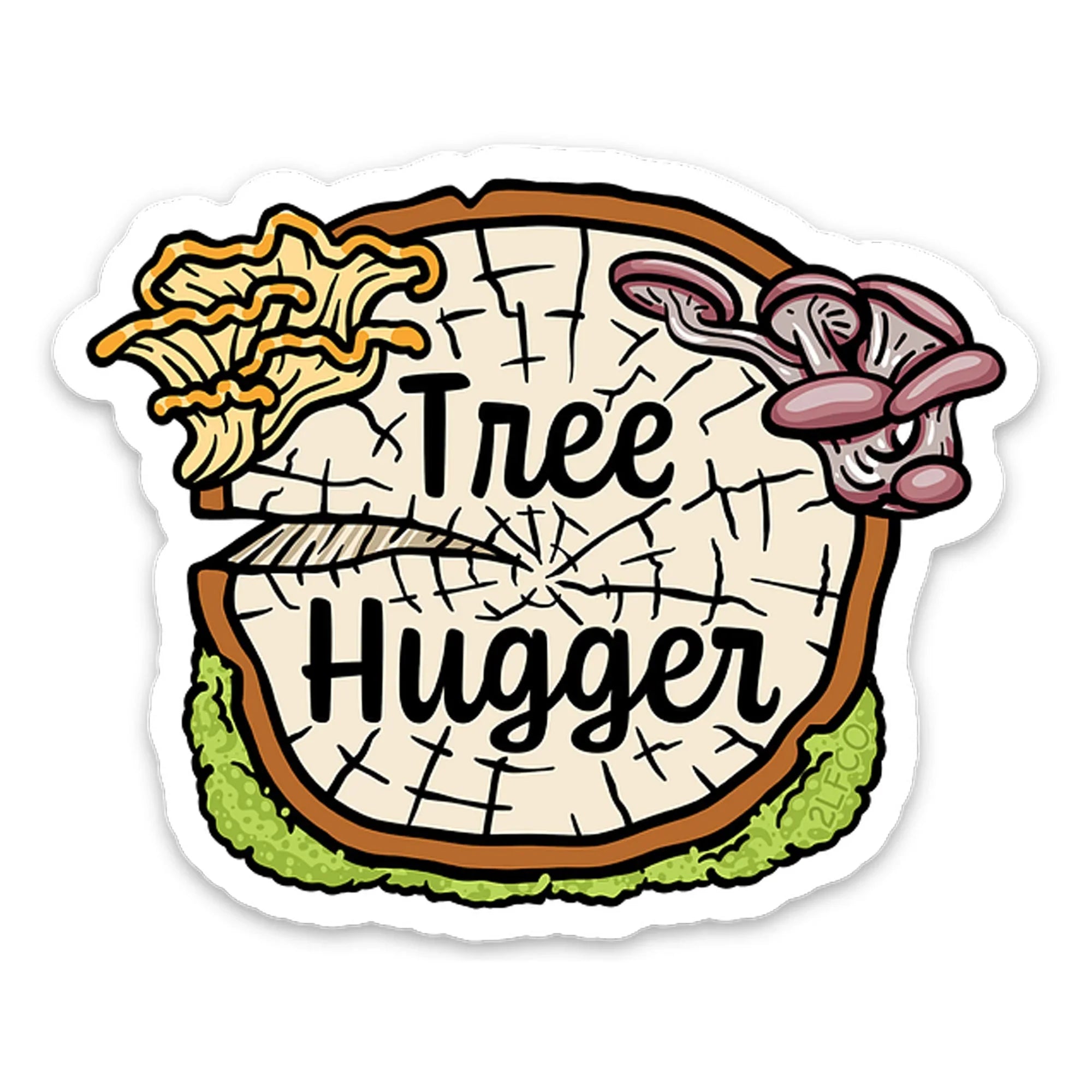 Tree Hugger illustrated vinyl sticker by Two Little Fruits