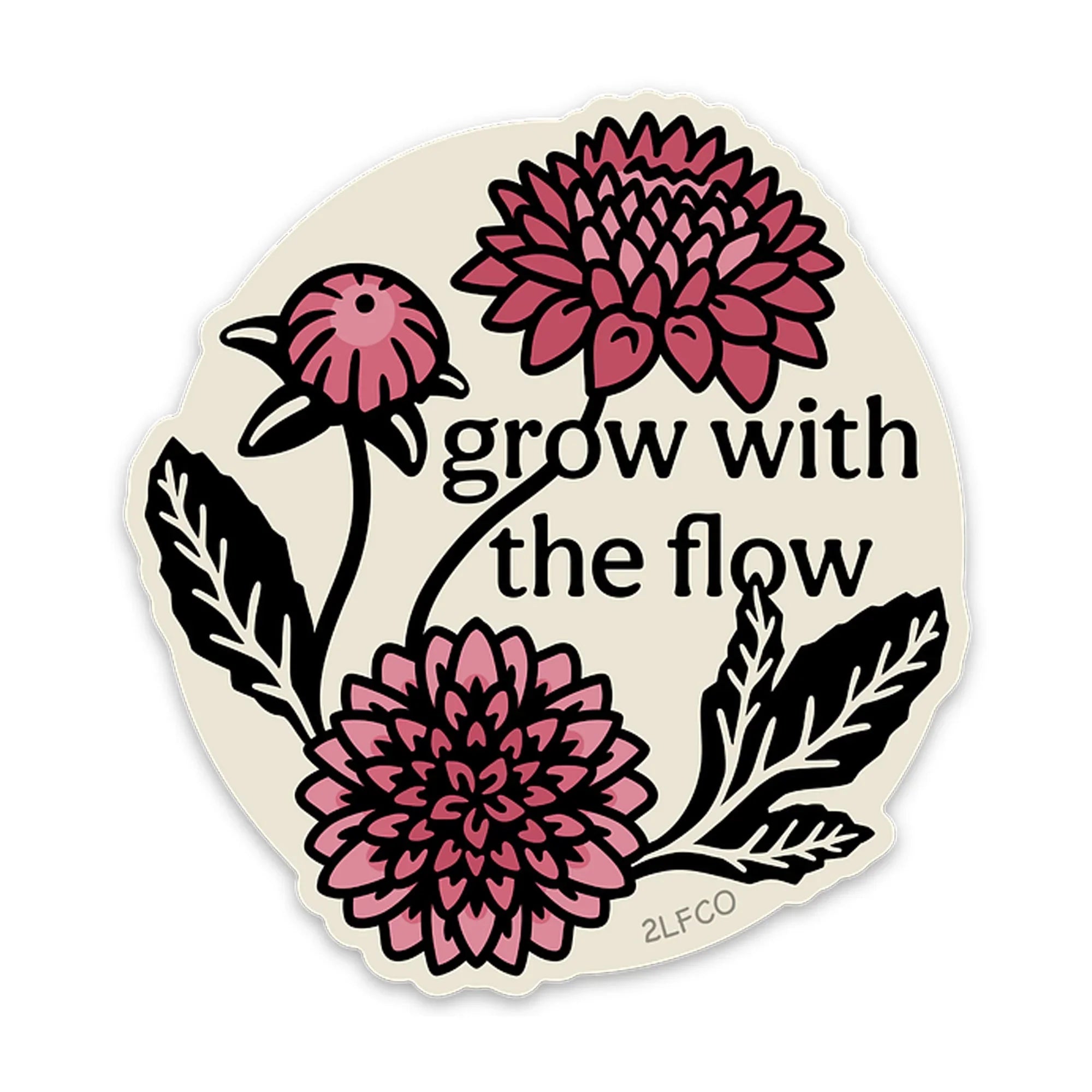 Dahlia illustrated vinyl sticker by Two Little Fruits