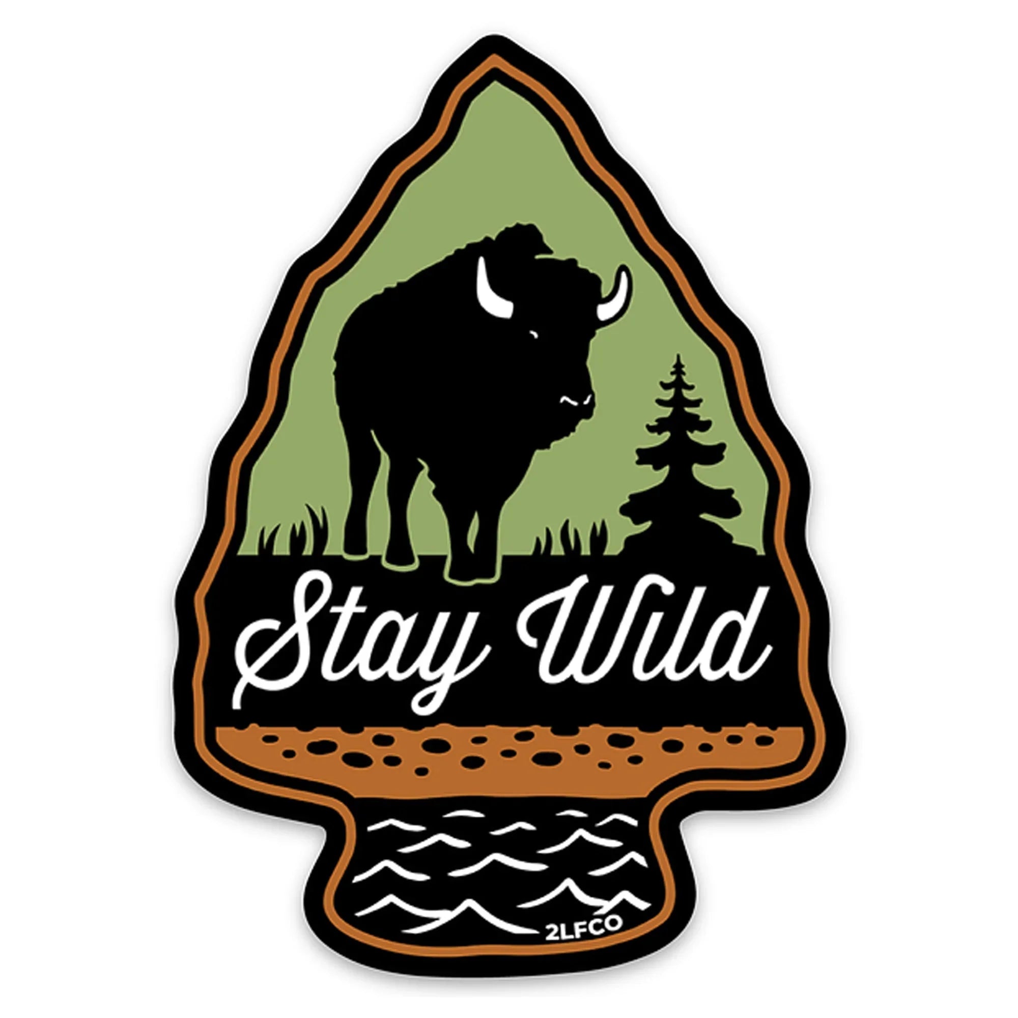 Buffalo Design Weatherproof illustrated vinyl sticker by Two Little Fruits