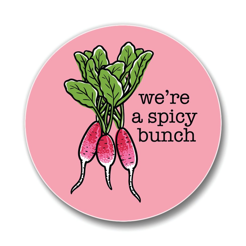 We're A Spicy Bunch Colorful Ceramic Coasters – Fun 4" Coaster with Cork Backing - Coasters - Two Little Fruits - Two Little Fruits