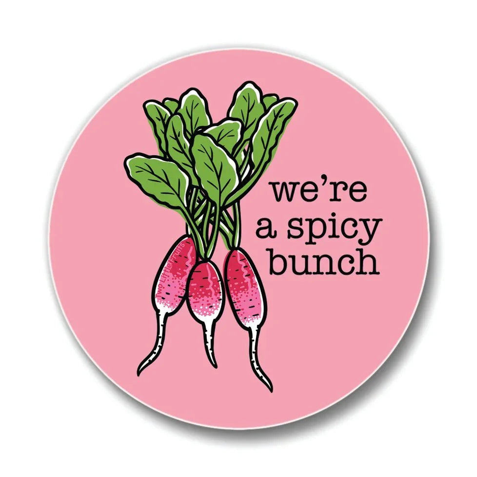 We're A Spicy Bunch Colorful Ceramic Coasters – Fun 4" Coaster with Cork Backing - Coasters - Two Little Fruits - Two Little Fruits