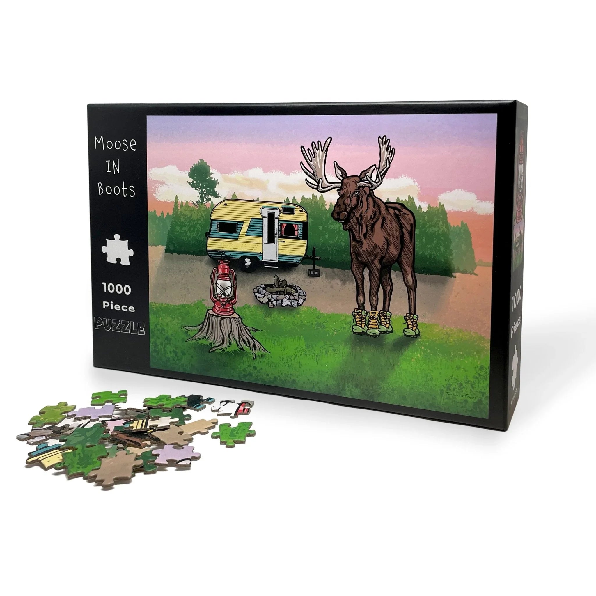 1000 - Piece Moose Jigsaw Puzzle - Vivid Camping Artwork and Bonus Poster - Puzzles - Two Little Fruits - Two Little Fruits