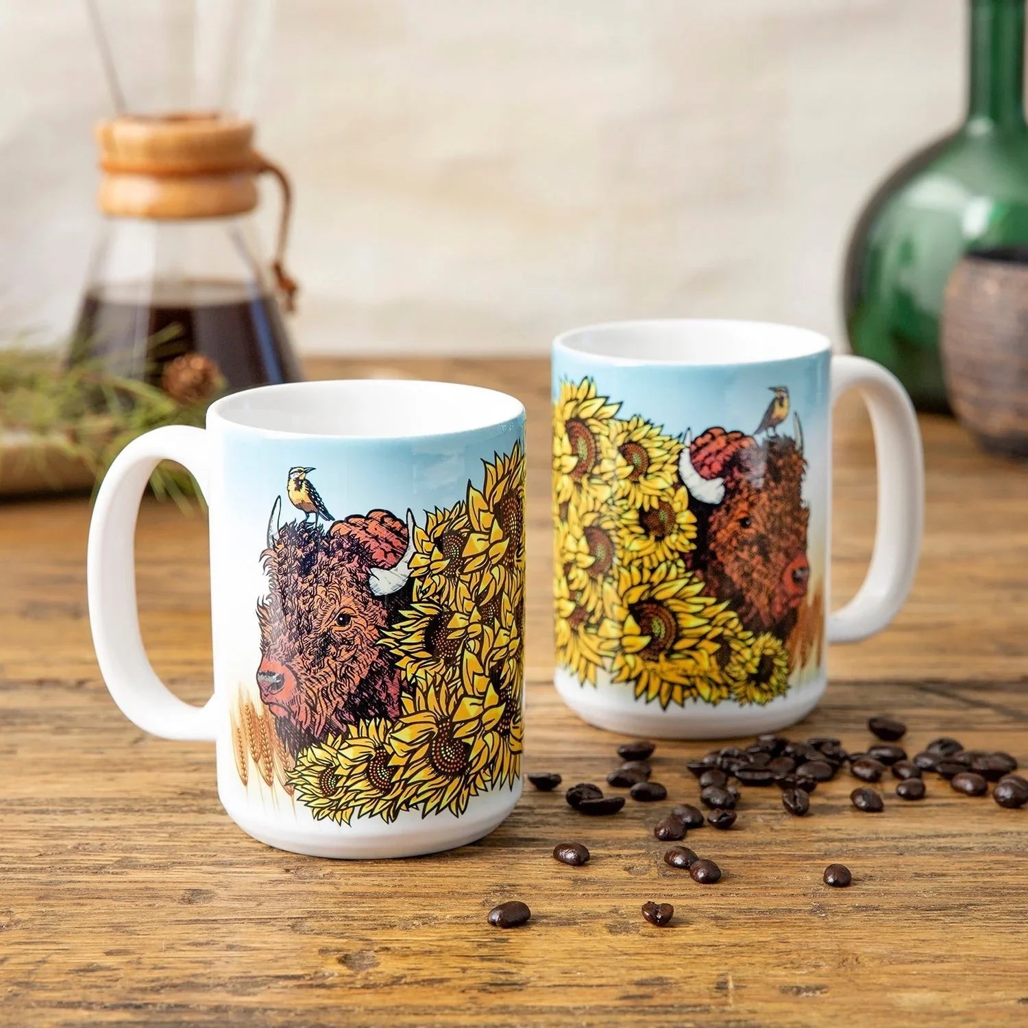 15 Oz Buffalo Ceramic Mug - Charming Bison Design Perfect For Coffee Lovers - Mug - Two Little Fruits - Two Little Fruits