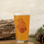 16 Oz Knitting Beer Glass with Whimsical Handcrafted Marmot Design – Perfect for Craft Beverages - Pint Glass - Two Little Fruits - Two Little Fruits