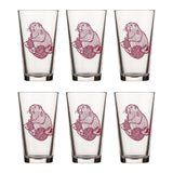 16 Oz Knitting Beer Glass with Whimsical Handcrafted Marmot Design – Perfect for Craft Beverages - Pint Glass - Two Little Fruits - Two Little Fruits