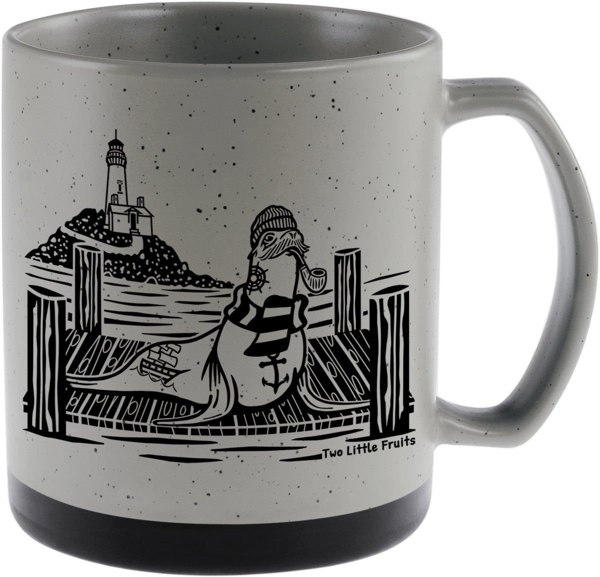 20 Oz Speckled Matte Large Ceramic Coffee Mug - Skipper Sea Lion Design - Dishwasher Safe - Mug - Two Little Fruits - Two Little Fruits