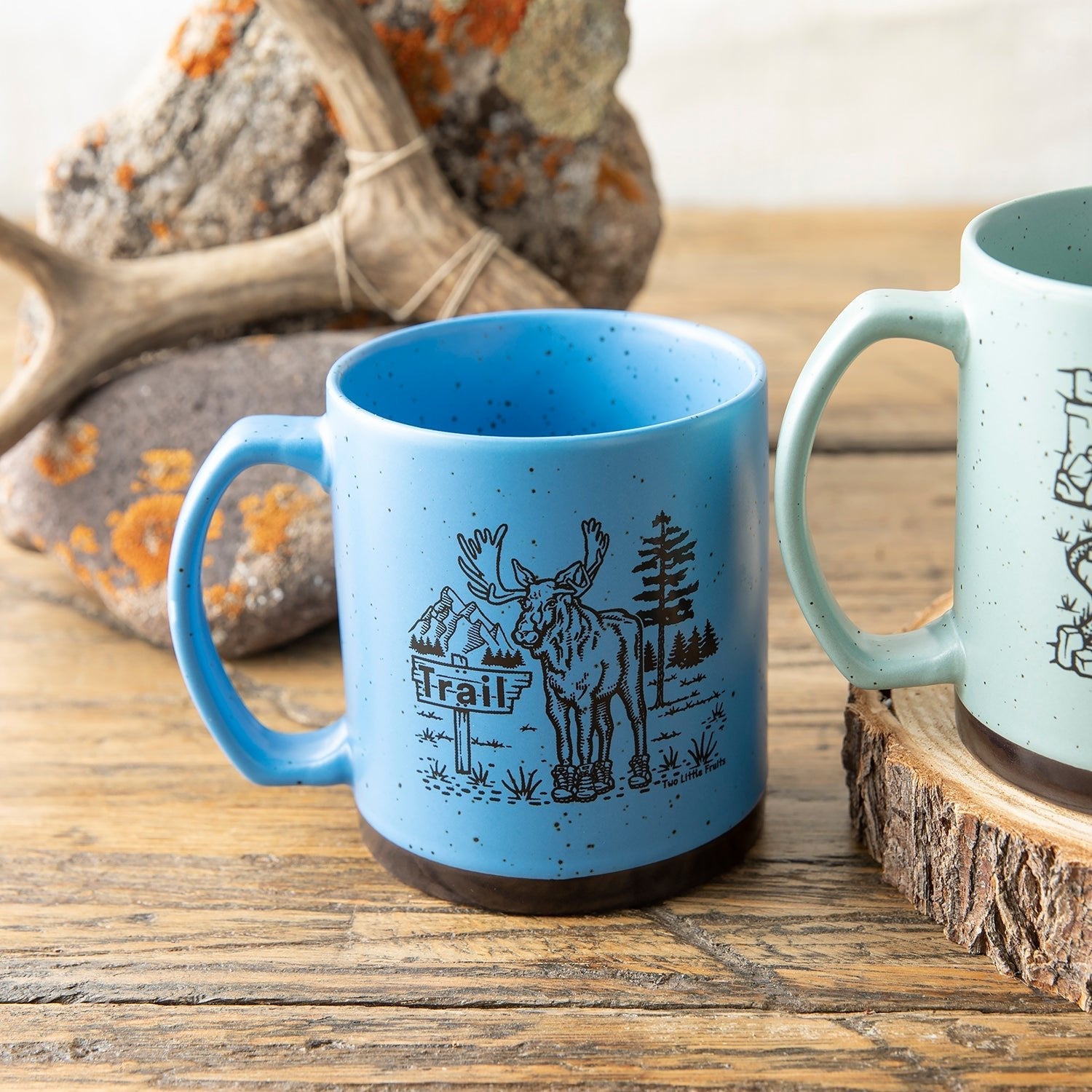 20 Oz. Speckled Matte Moose Coffee Mug - Fun Moose In Boots Design, Dishwasher & Microwave Safe - Mug - Two Little Fruits - Two Little Fruits