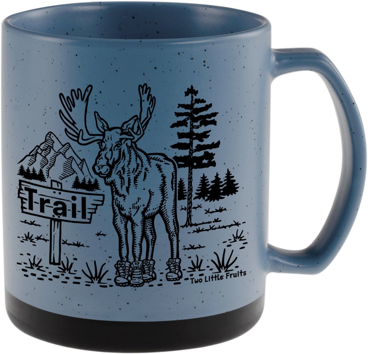 20 Oz. Speckled Matte Moose Coffee Mug - Fun Moose In Boots Design, Dishwasher & Microwave Safe - Mug - Two Little Fruits - Two Little Fruits
