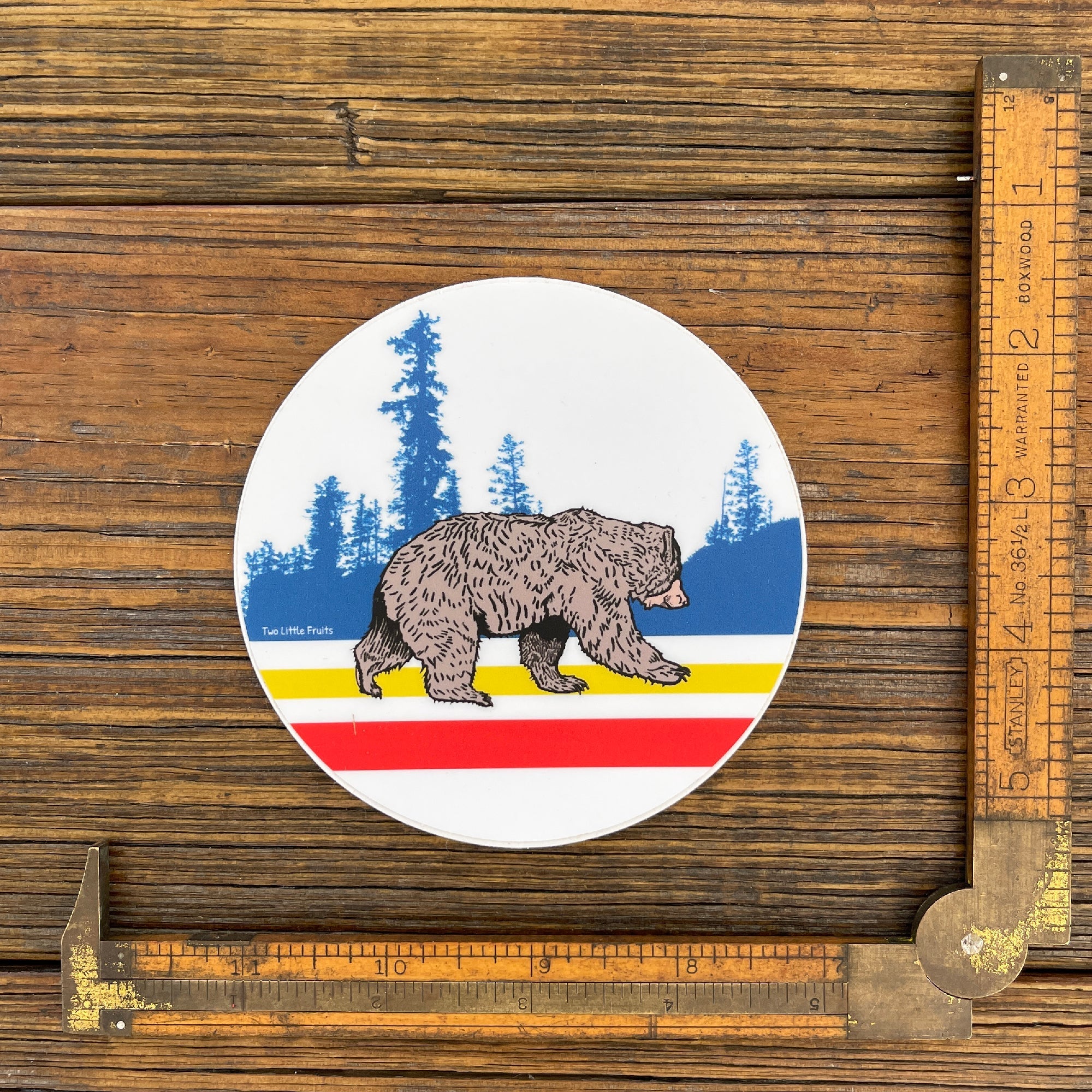 4 - Inch Bear Die Cut Sticker - Adorable Weatherproof Vinyl Forest Design, Durable & Stylish - Sticker - Two Little Fruits - Two Little Fruits