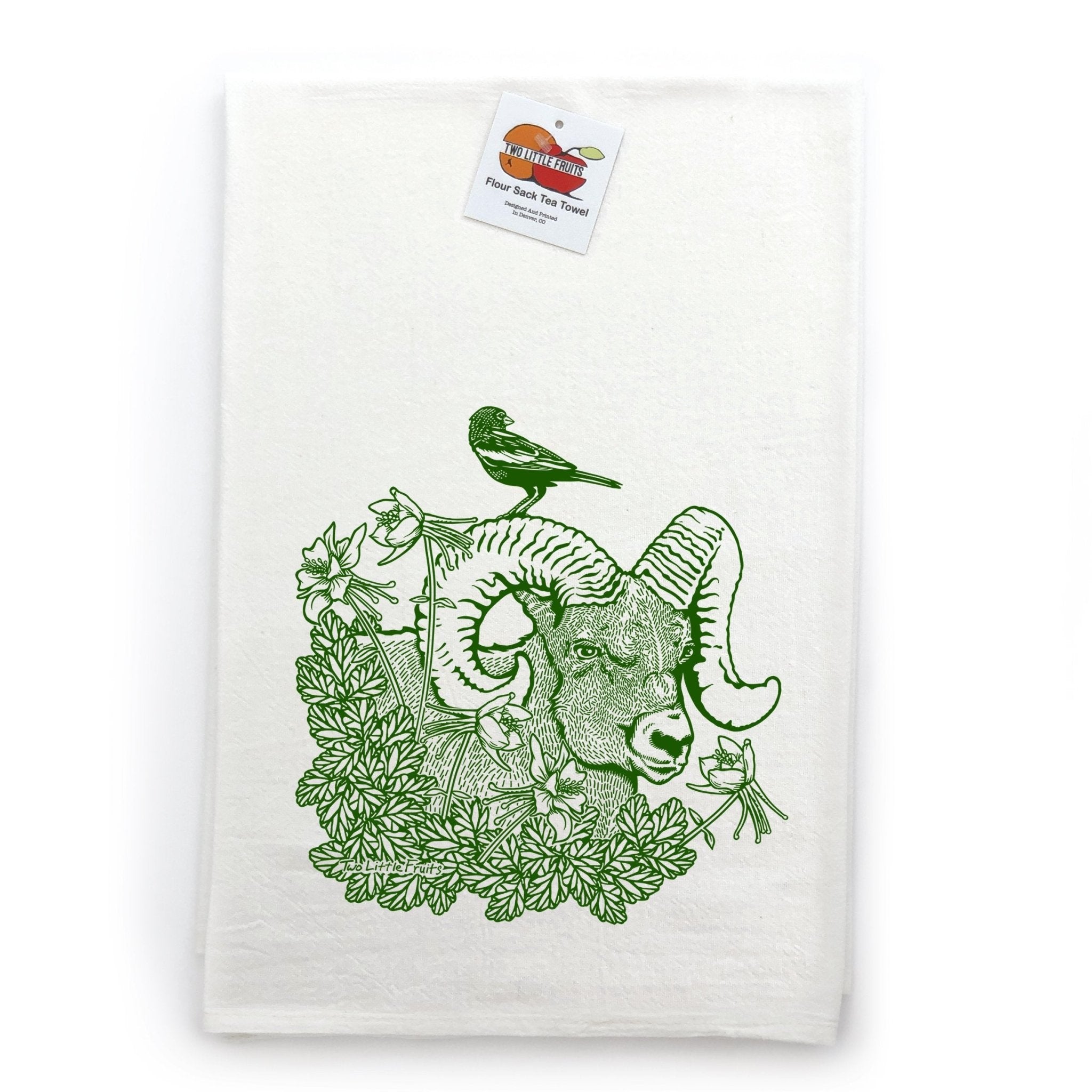 4 Yellowstone Wildlife Tea Towels Set - Hand Illustrated Kitchen Towels by Two Little Fruits - Tea Towels - Two Little Fruits - Two Little Fruits