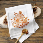 4 Yellowstone Wildlife Tea Towels Set - Hand Illustrated Kitchen Towels by Two Little Fruits - Tea Towels - Two Little Fruits - Two Little Fruits