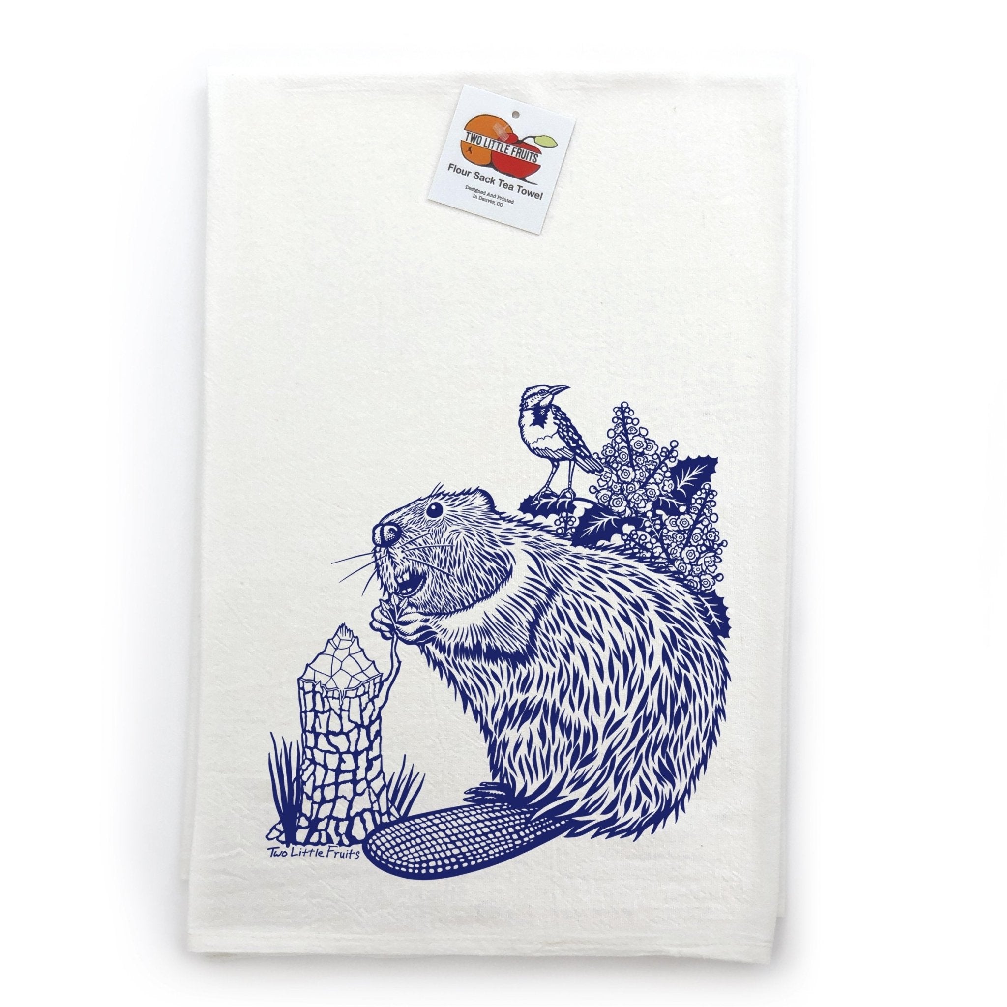 4 Yellowstone Wildlife Tea Towels Set - Hand Illustrated Kitchen Towels by Two Little Fruits - Tea Towels - Two Little Fruits - Two Little Fruits