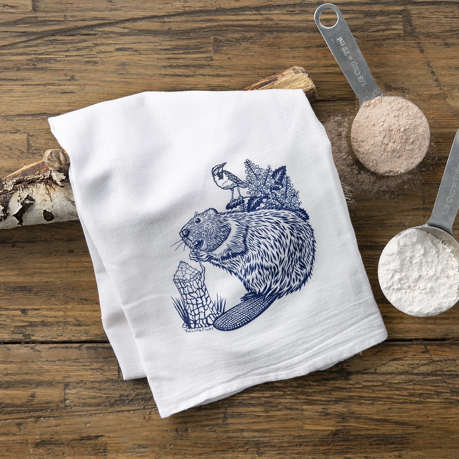 4 Yellowstone Wildlife Tea Towels Set - Hand Illustrated Kitchen Towels by Two Little Fruits - Tea Towels - Two Little Fruits - Two Little Fruits