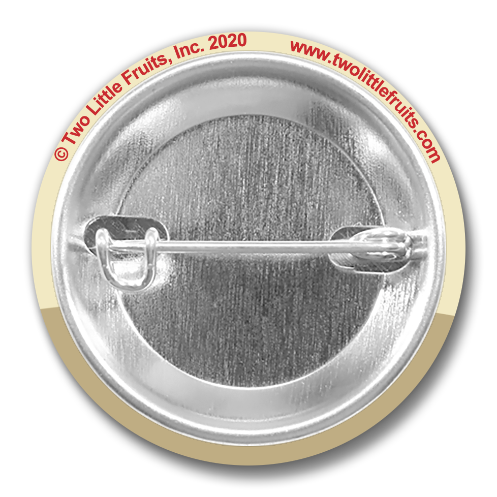 The back view of a Colorado Hobo Squirrel Button Pin, revealing the metal clasp and the brand logo, perfect for showcasing Colorado pride with a fun design.