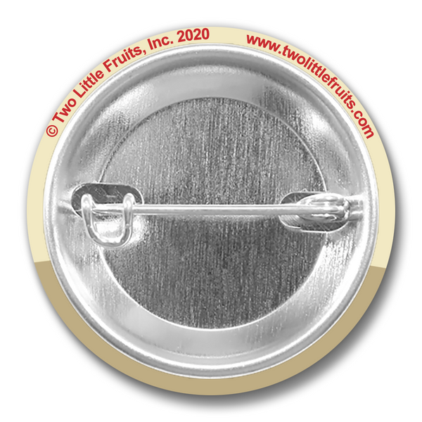 The back view of a Colorado Hobo Squirrel Button Pin, revealing the metal clasp and the brand logo, perfect for showcasing Colorado pride with a fun design.