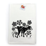 Adorable Dog Kitchen Towels Featuring Whimsical Dog and Flowers Design - 100% Cotton, Eco - Friendly - Tea Towels - Two Little Fruits - Two Little Fruits