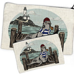 Adorable Sea Lion Linen Cosmetic Bag - Multi - Purpose Zipper Pouch for Travel & Organization - Zipper Pouches - Two Little Fruits - Two Little Fruits