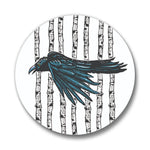 Aspen Gothic Crow Button Pin - Weather - Resistant 1.25" Soft - Touch Matte Finish - Button Pins - Two Little Fruits - Two Little Fruits