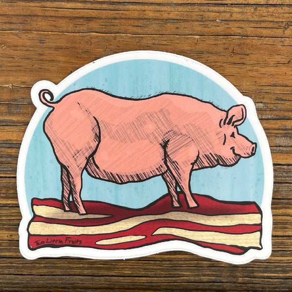 Pig and Bacon Sticker, Sticker - Two Little Fruits