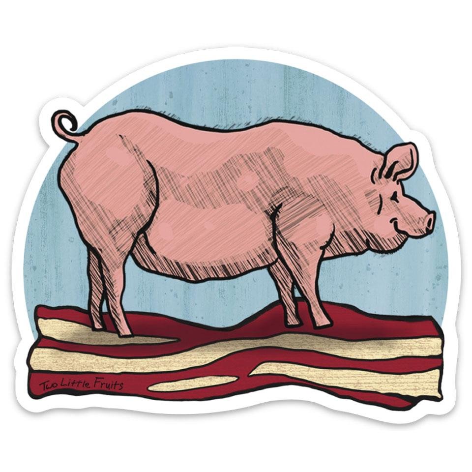 Pig and Bacon Sticker-Sticker-Two Little Fruits