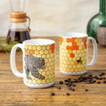 honeybee and bear 15 oz illustrated ceramic mug 15 oz by Two Little Fruits