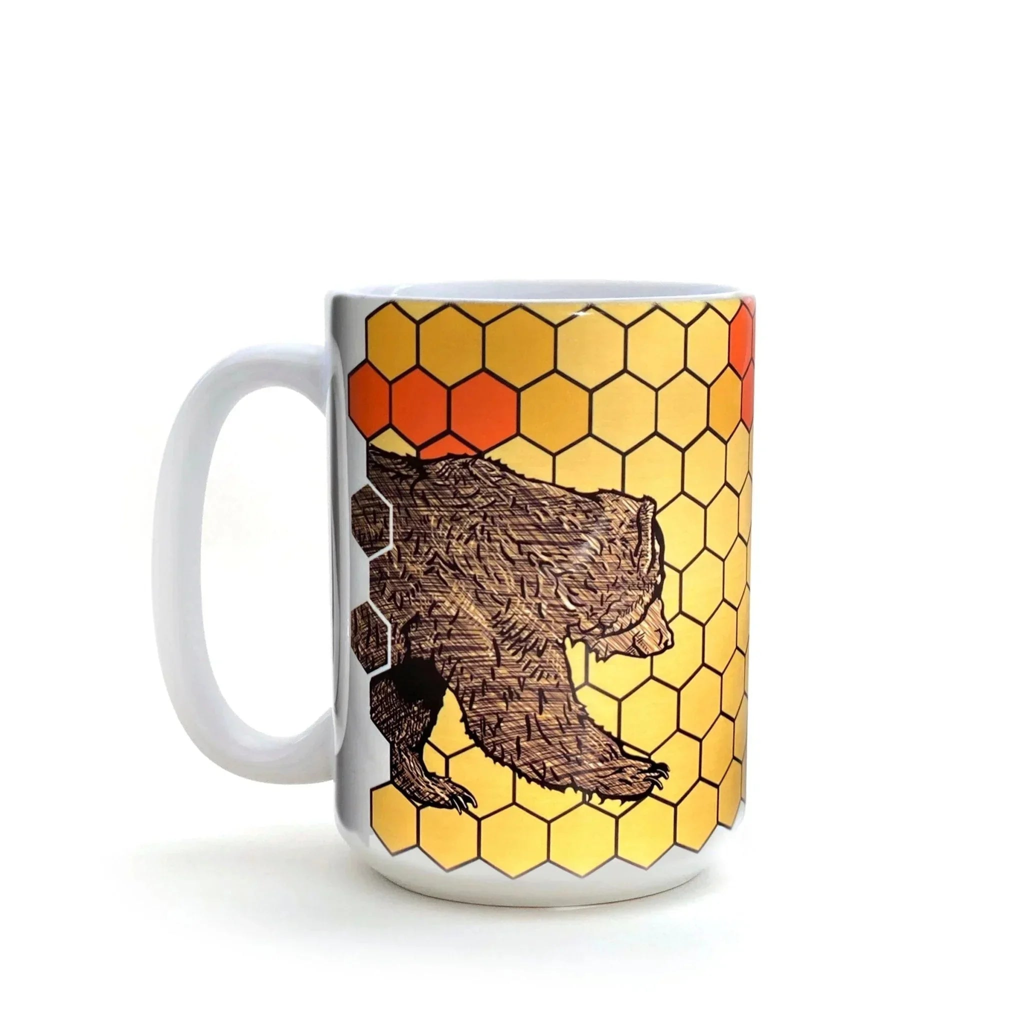 honeybee and bear 15 oz illustrated ceramic mug 15 oz by Two Little Fruits