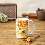 honeybee and bear 15 oz illustrated ceramic mug 15 oz by Two Little Fruits