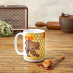honeybee and bear 15 oz illustrated ceramic mug 15 oz by Two Little Fruits