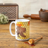honeybee and bear 15 oz illustrated ceramic mug 15 oz by Two Little Fruits
