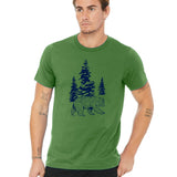 Bear Graphic Tee - Unisex Leaf Green T-Shirt Screen Printed - Tee Shirts - Two Little Fruits - Two Little Fruits