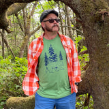 Bear Graphic Tee - Unisex Leaf Green T-Shirt Screen Printed - Tee Shirts - Two Little Fruits - Two Little Fruits