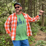 Bear Graphic Tee - Unisex Leaf Green T-Shirt Screen Printed - Tee Shirts - Two Little Fruits - Two Little Fruits