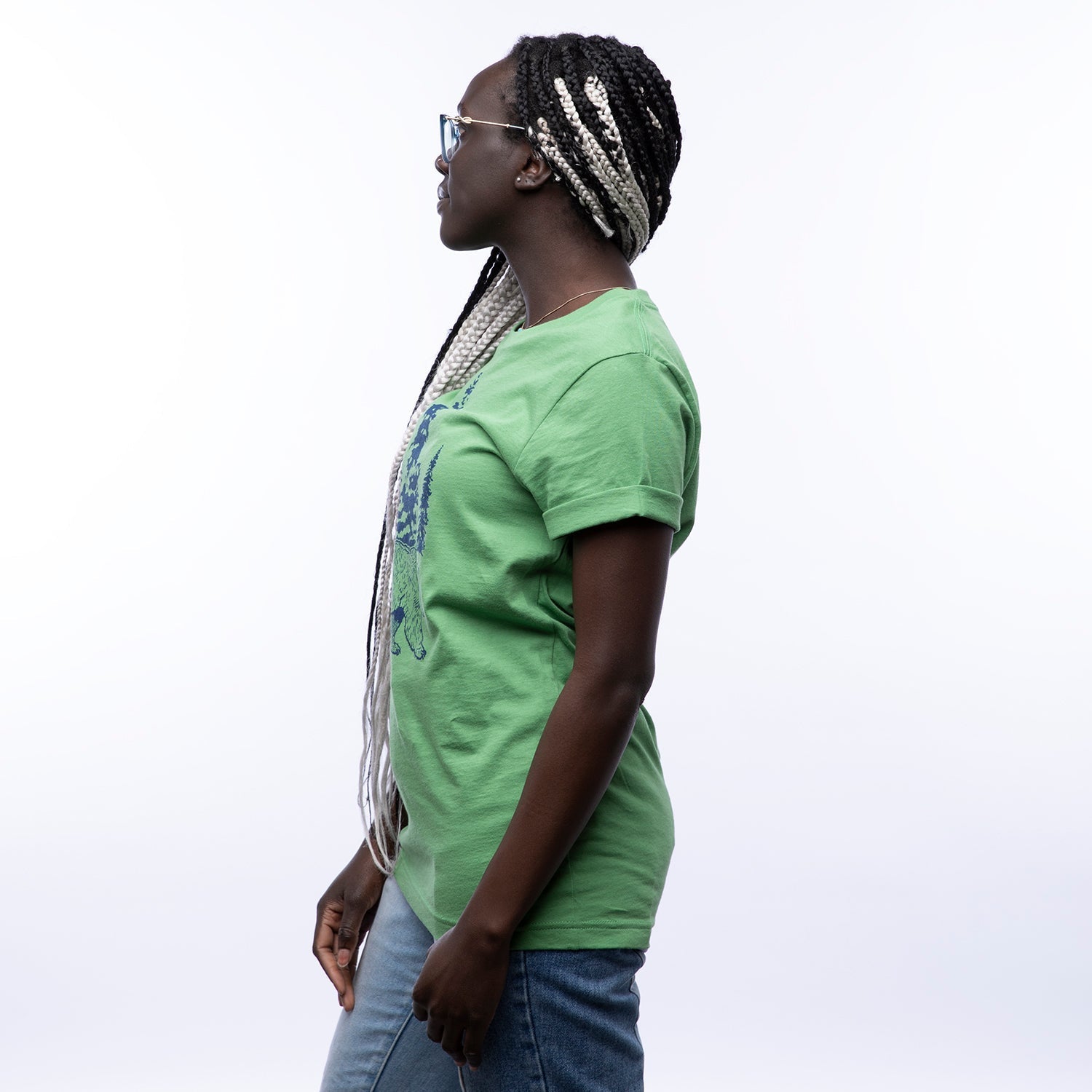 Bear Graphic Tee - Unisex Leaf Green T-Shirt Screen Printed - Tee Shirts - Two Little Fruits - Two Little Fruits