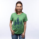 Bear Graphic Tee - Unisex Leaf Green T-Shirt Screen Printed - Tee Shirts - Two Little Fruits - Two Little Fruits