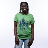 Bear Graphic Tee - Unisex Leaf Green T-Shirt Screen Printed - Tee Shirts - Two Little Fruits - Two Little Fruits