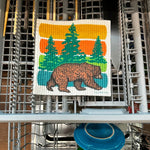 Bear Kitchen Towel & Swedish Dishcloth Set - Eco - Friendly, Super Absorbent, 100% Cotton - Tea Towels - Two Little Fruits - Two Little Fruits